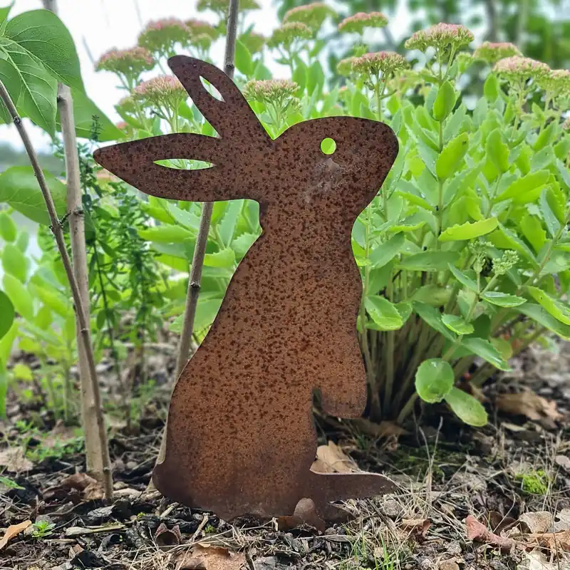 Geprüft Gartenstecker "Rostiger Hase"