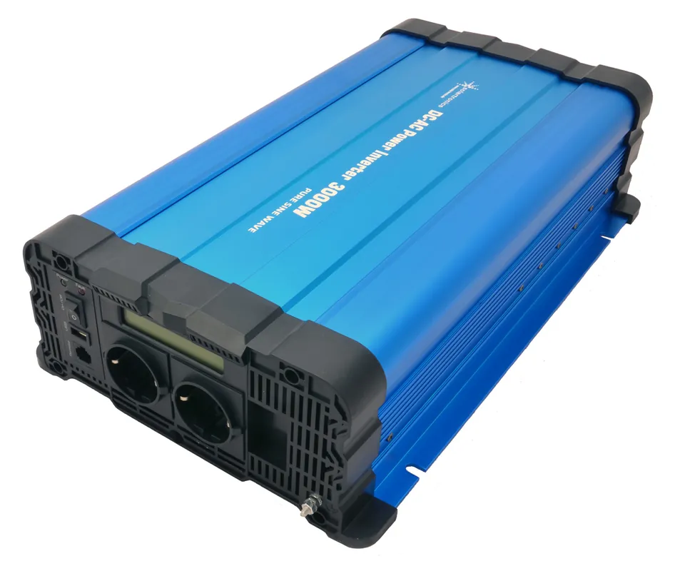 Spannungswandler FS3000D 24V 3000 Watt reiner Sinus BLAU m. Display Expressversand