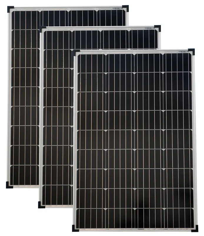 Top-Angebot Solarmodule 3 Stück 100 Watt Mono Solarpanel Solarzelle 1000x675x30 92053
