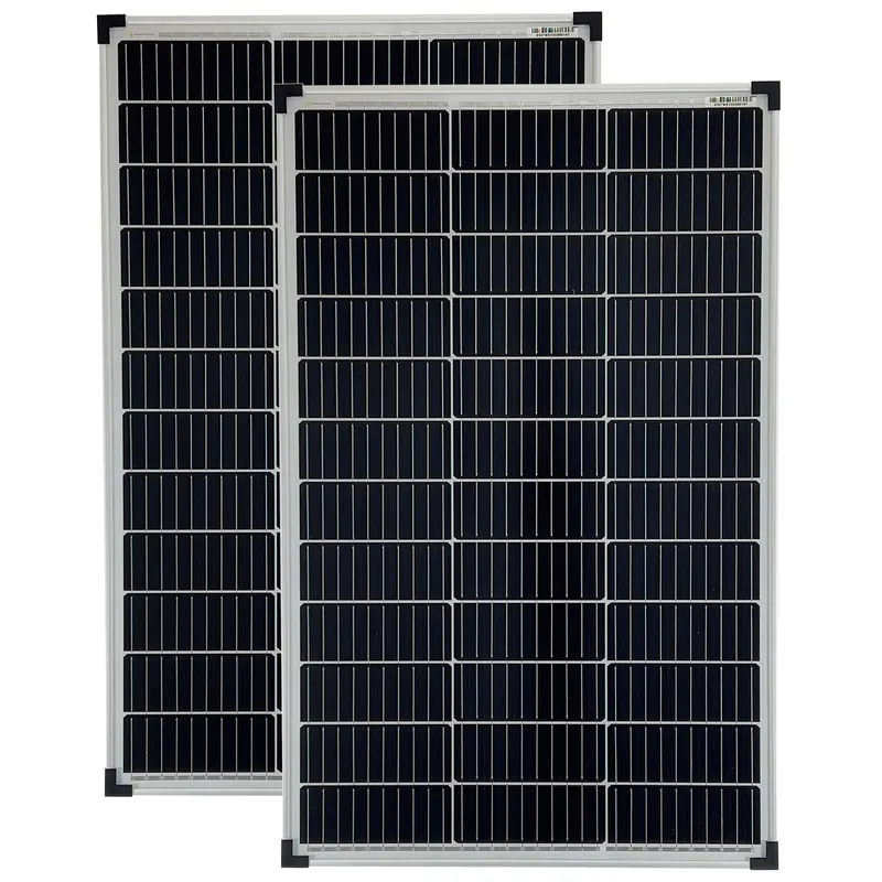 2x100 Watt Mono Solarmodule 10 Busbars 210mm Zellformat Solarpanele Markenware