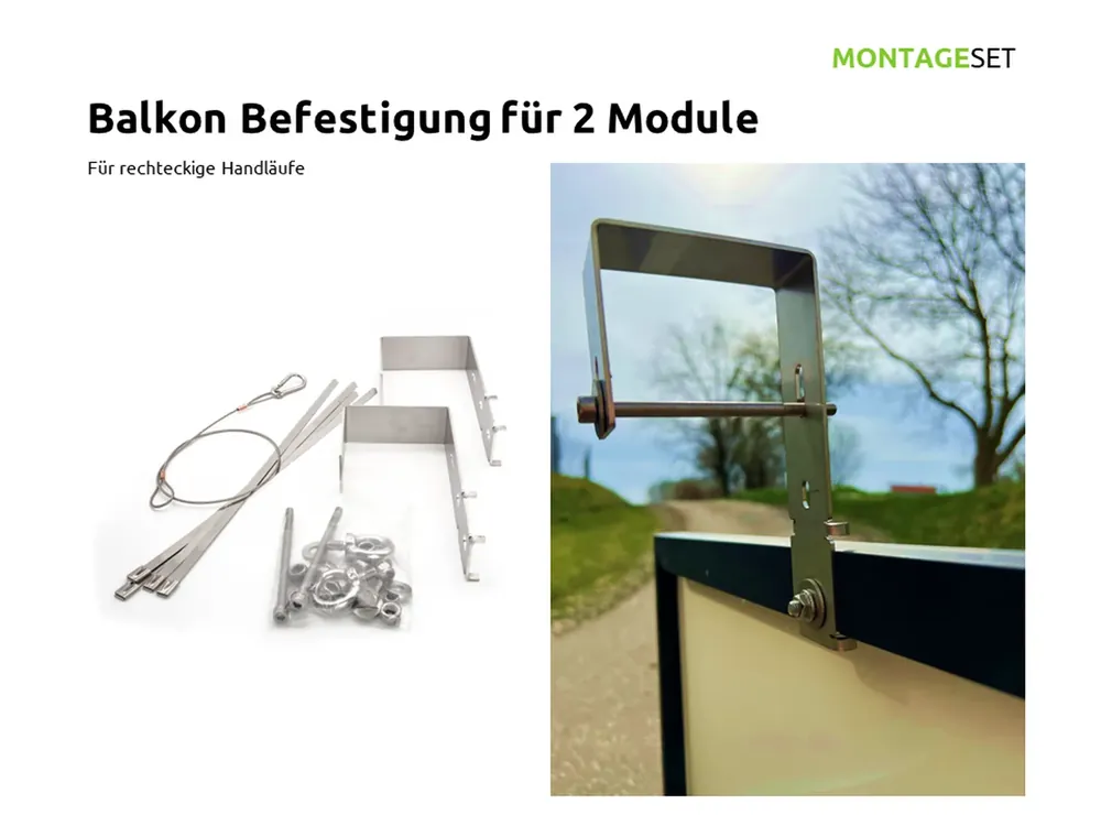 Balkon Befestigung für 2 Module Nur Für Kurze Zeit