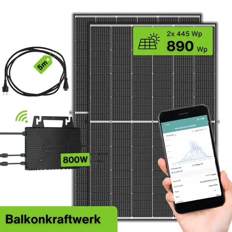 Neuheit Balkonkraftwerk Eco 890/800W Komplettset