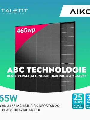 AIKO Solar 465W Glas-Glas Full Black Modul AIKO-A-MAH54Db Neostar 2S+ (Staffelpreis) Zertifiziert