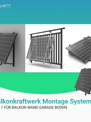 Nur Heute 4 in 1 Balkonkraftwerk Montage System für 1 PV Module| Halterung Befestigung für Balkon Wand Garage Dach