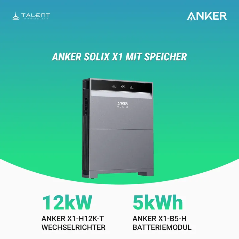 Anker SOLIX X1-H12K-T 12kW Wechselrichter mit Speicheroption -Ihr Schritt in Richtung Energieunabhängigkeit Rabatt