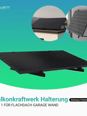 Must-Have Balkonkraftwerk Halterung Flachdach Garage Wand Schwarz Premium | 18°-30° verstellbar