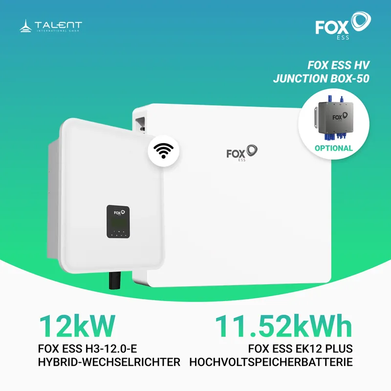 Neu Im Sortiment Fox ESS H3-12.0-M 12kW Hybridwechselrichter mit EK12 Hochvoltspeicherbatterie 11.52kWh