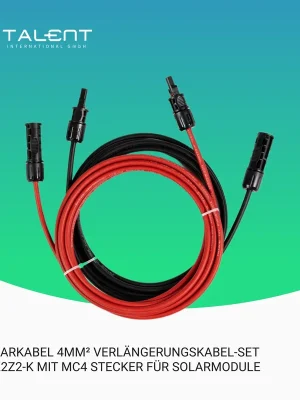 Sichere Zahlung Solarkabel 4mm² Verlängerungskabel-Set H1Z2Z2-K mit MC4 Stecker für Solarmodule