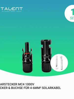 Neu Im Sortiment MC4 1000V | Stecker & Buchse für 4-6mm² Solarkabel, Solarstecker MC4