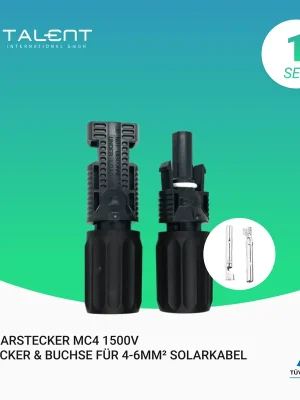 Schneller Versand MC4 1500V | Stecker & Buchse für 4-6mm² Solarkabel, Solarstecker MC4