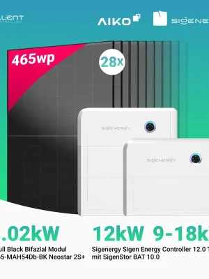 PV Komplettset 13.02 kWp - 28 × AIKO 465W Full Black & Sigenergy Sigen Energy Controller 12.0 TP 12kW mit Speicheroption Direktkauf