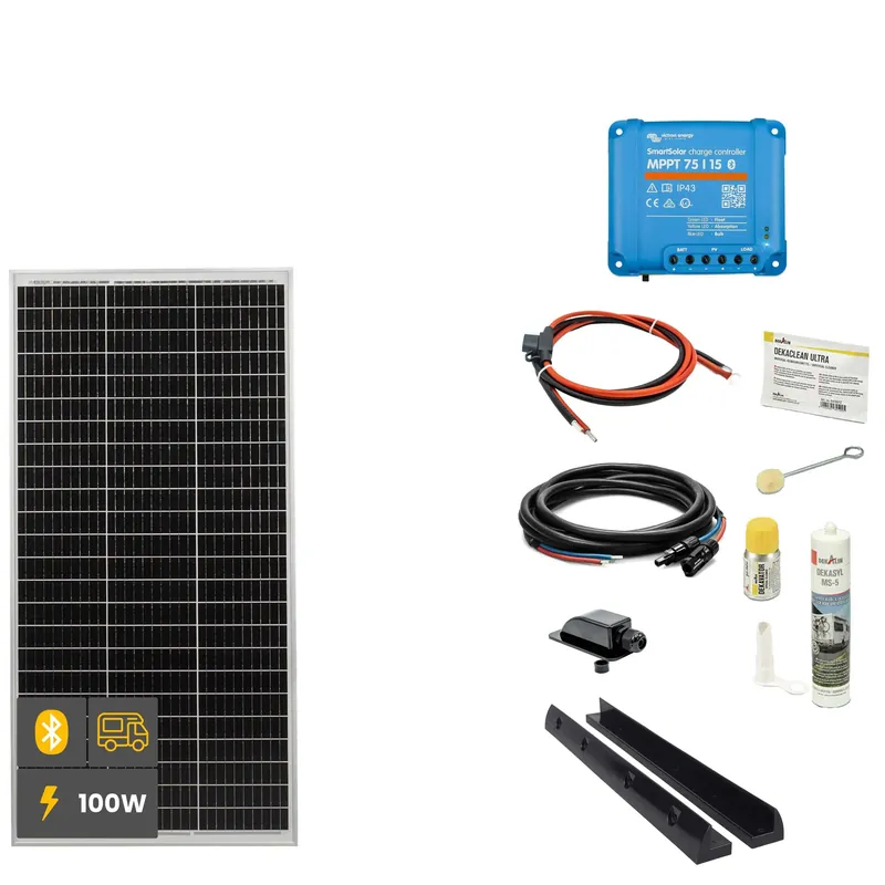 Rabatt 100 W SOLA Frame Mono Wohnmobil Komplettset schwarz