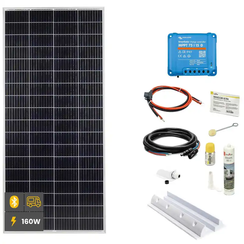 160 W SOLA Frame Mono Wohnmobil Komplettset weiß Garantierte Lieferung