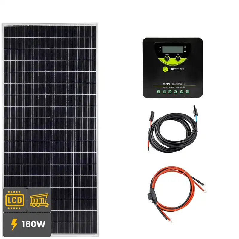 160W Solar Inselanlage Bausatz WATTSTUNDE® 20 A 90 V Solar Laderegler WLR.BT 20.90 MPPT Jetzt Kaufen
