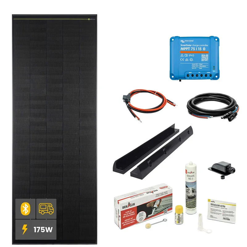 Geprüft 175 W SOLA Frame Black Wohnmobil Komplettset schwarz