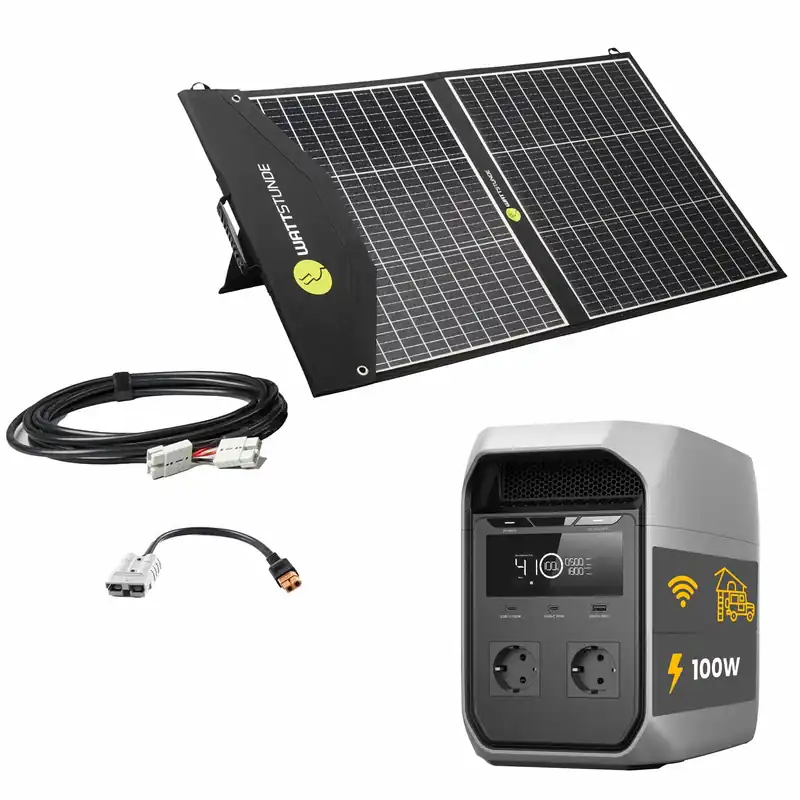 Neue Kollektion EcoFlow DELTA 3 Classic Powerstation Bundle mit WATTSTUNDE® SOLA Ease 100 Wp SunFolder Solartasche