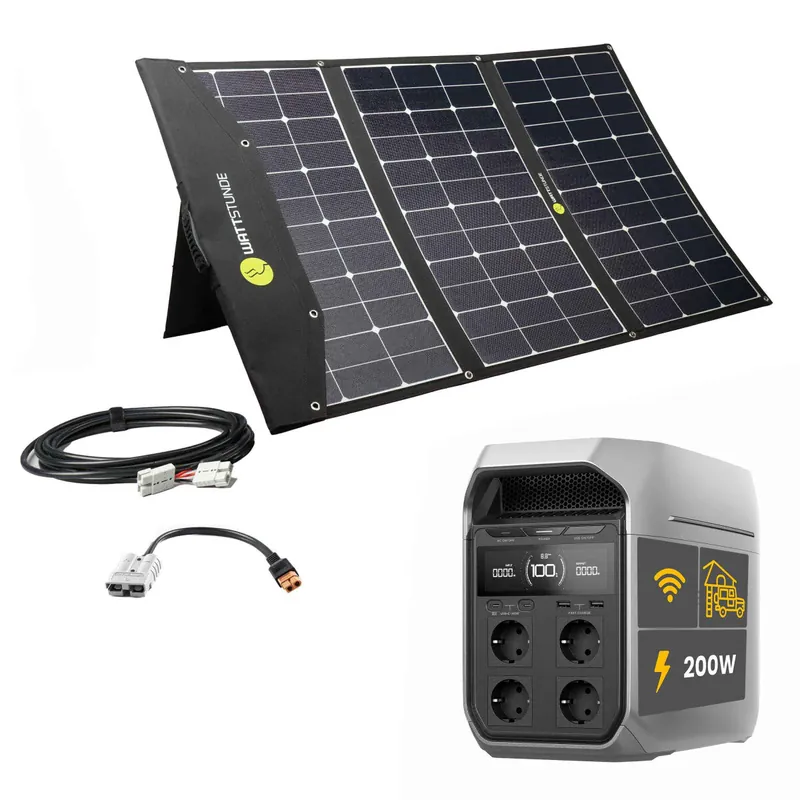 EcoFlow DELTA 3 Plus Powerstation Bundle mit WATTSTUNDE SOLA Ease 200W SunFolder Solartasche Bestseller