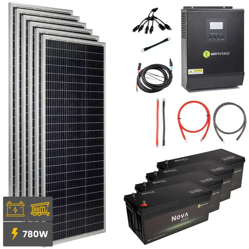 Preis Gesenkt ProAutark 780Wp/3000AC Solar-Komplettpaket 24 V Inselsystem