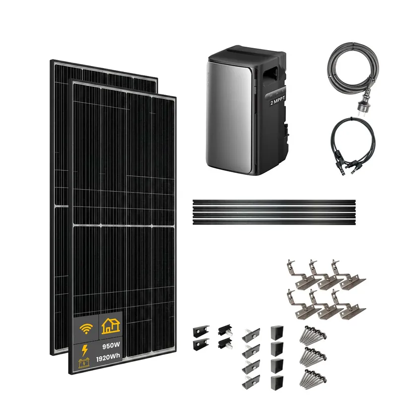 Heißes Angebot 950 W EcoFlow STREAM Max Balkonkraftwerk | Set mit Mikrowechselrichter und 2x 475 W DAH bifacial Solarmodul mit Hausdachhalterung und 1,92 kWh Speicher
