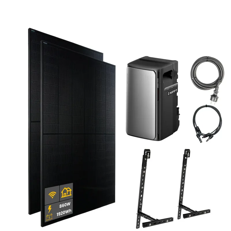 860 W EcoFlow STREAM Max Balkonkraftwerk | Set mit Mikrowechselrichter und 2x 430 W DAH bifacial Solarmodul mit Gitterbalkon Halterung und 1,92 kWh Speicher Top-Preis