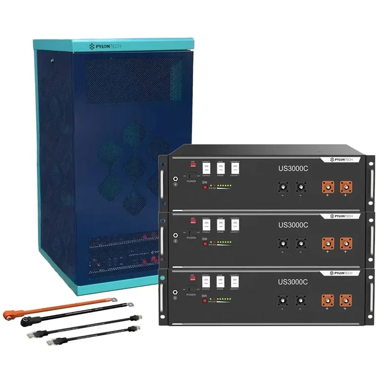 Pylontech Bundle US3000C LiFePO4 Batterie 3,5kWh mit Wechselrichter-Anschlusskabelset und Batterieschrank Ausverkauf