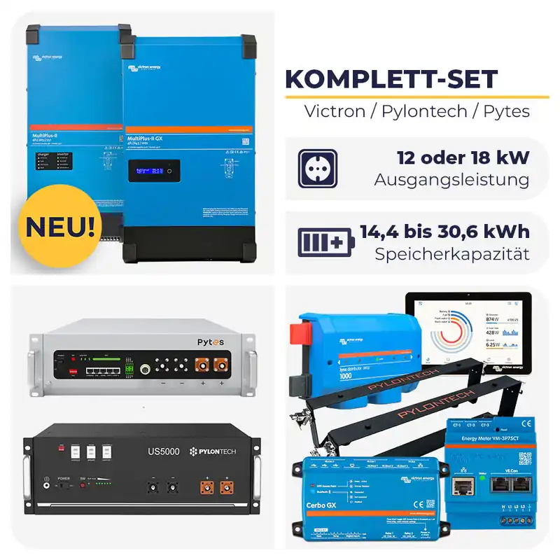 HUSATECH PowerSet 3-phasig mit MultiPlus II 4k5 / 6k5 und US5000 oder E-Box V5° Knallerangebot