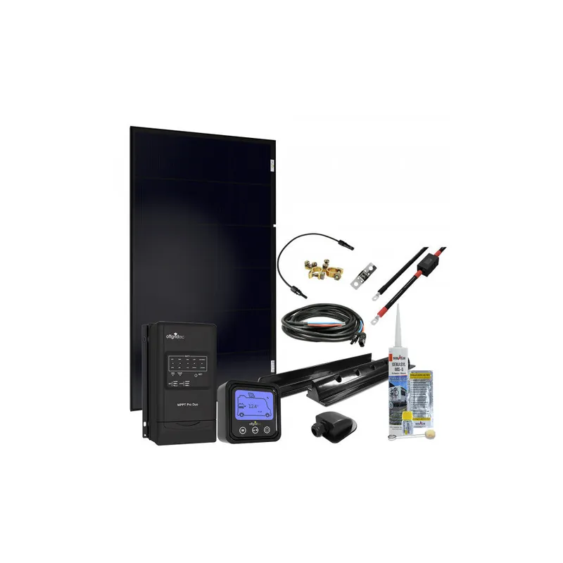 Offgridtec® MobileBlack M 100W Wohnmobil Solaranlage 30A MPPT DUO Laderegler OLP PERC Solarmodul Neuheit