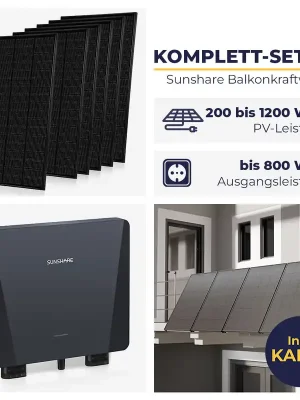 Sunshare Ray Balkonkraftwerk | 200 W bis 1200 W wählbar | Komplettset Kracherpreis