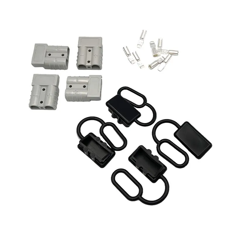 Saisonangebot Offgridtec 4er Set Anderson Stecker 50A max. 600V mit Staubschutzkappe Grau 6AWG