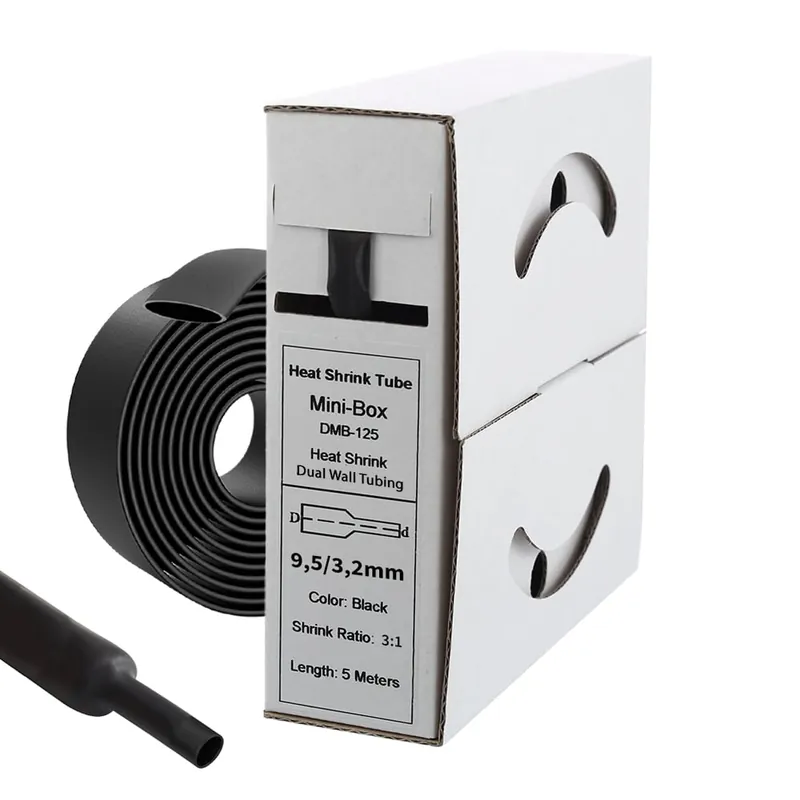 5m Schrumpfschlauch mit Kleber 9mm>3mm schwarz Ratio 3:1 Wochenendangebot