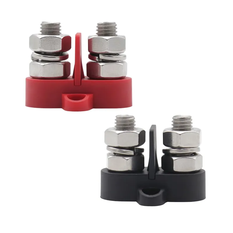 Dual Terminal Stud / 2-fach Schraubanschluss mit entfernbarer Isolationsplatte 2 x M10 (3/8") Begrenztes Angebot