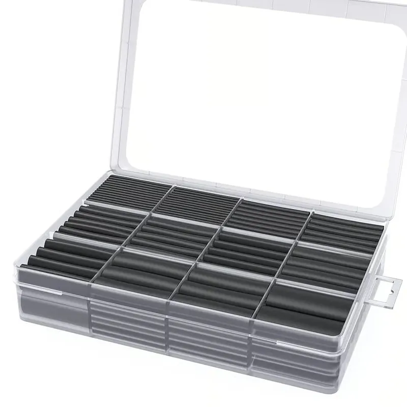 Schrumpfschlauch Sortiment Schwarz 3:1 Ratio mit Kleber Doppelwandig 400 Stück 45mm Länge Verschiedene Durchmesser Sonderangebot