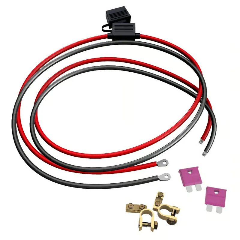 Ausverkauf Offgridtec 1,5m 6mm² Batteriekabel M8 mit Flachsicherungshalter, 10A Sicherung und Polklemmen