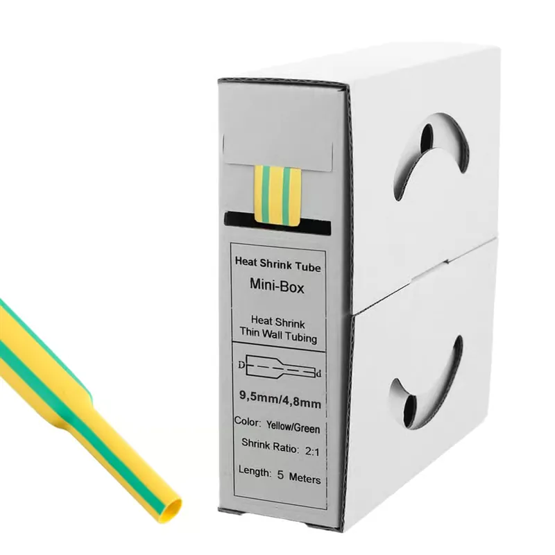 Begrenztes Angebot 5m Schrumpfschlauch 9,5mm>4,8mm grün/gelb