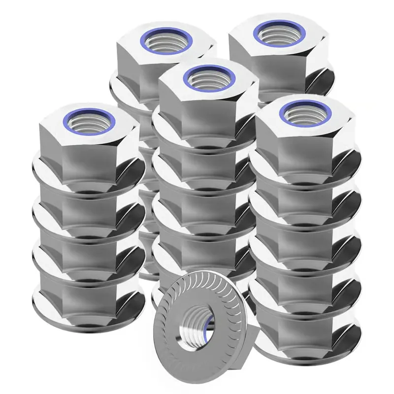 Expressversand Selbstsichernde Flanschmutter mit Sperrverzahnung DIN6926 A2 V2A Edelstahl 25 Stk. M4