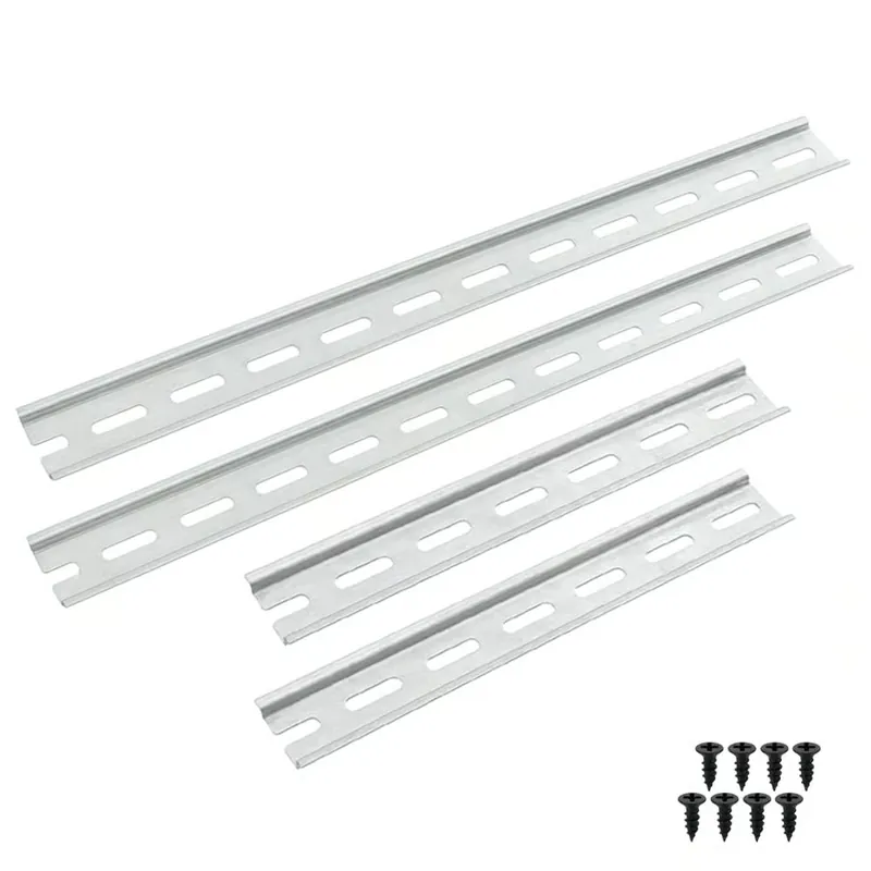 Offgridtec 4-tlg. Alu DIN-Schienen-Set – 2x20 + 2x30 cm, 35 mm breit, 7,5 mm hoch, 1,2 mm stark, Schaltschrank Direktkauf