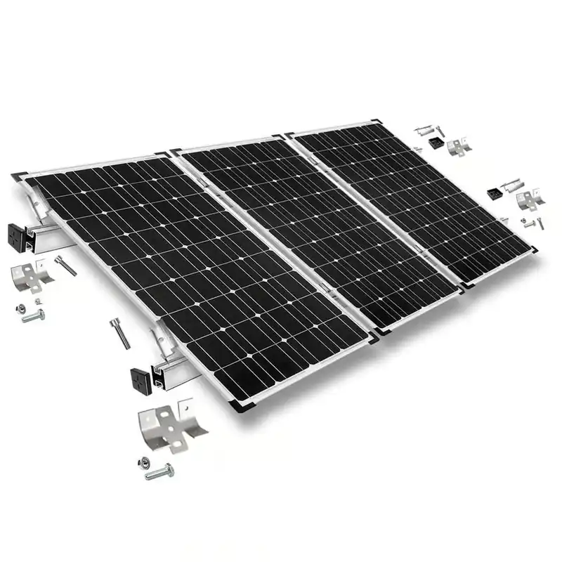 Sonderaktion Befestigungskit mit Trapezklemmen für Blechdach 3 Solarpanel Rahmenhöhe 40mm