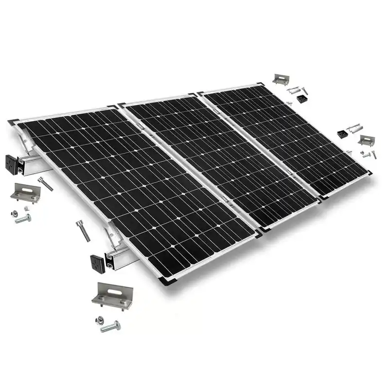 Neu Befestigungskit mit Stehfalzklemmen für Schrägdachmontage 3 Solarpanele Rahmenhöhe 40mm