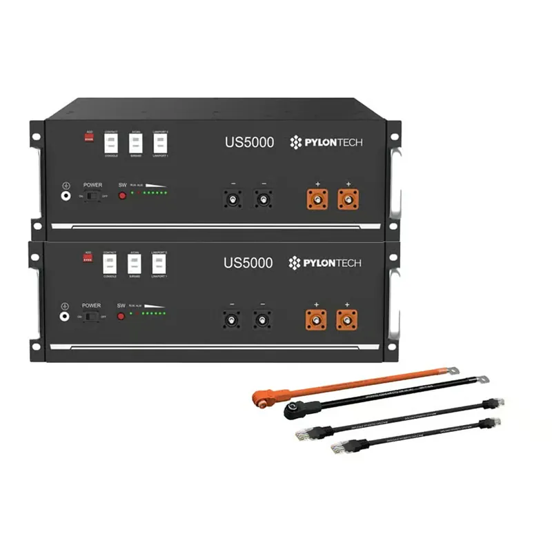 Echt Pylontech 2x US5000 LiFePO4 Batterie 9,6kWh mit Wechselrichter-Anschlusskabelset