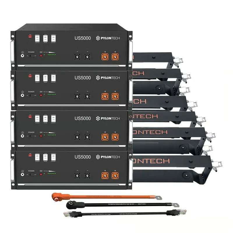 4x Pylontech US5000 LiFePO4 48V + Brackets + Anschlusskabel 19,2kWh Speicherpaket Preisreduziert