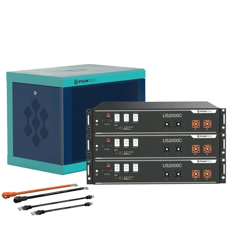 Neu Im Sortiment Pylontech 3x US2000C LiFePO4 Batterie7,2kWh mit Wechselrichter-Anschlusskabelset und Batterieschrank