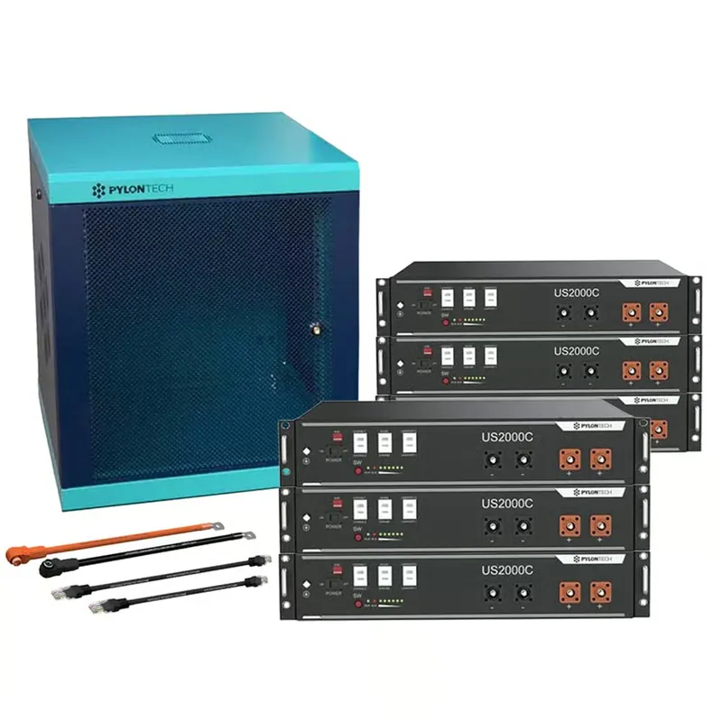 Pylontech 6x US2000C LiFePO4 Batterie14,4kWh mit Wechselrichter-Anschlusskabelset und Batterieschrank Preisreduziert