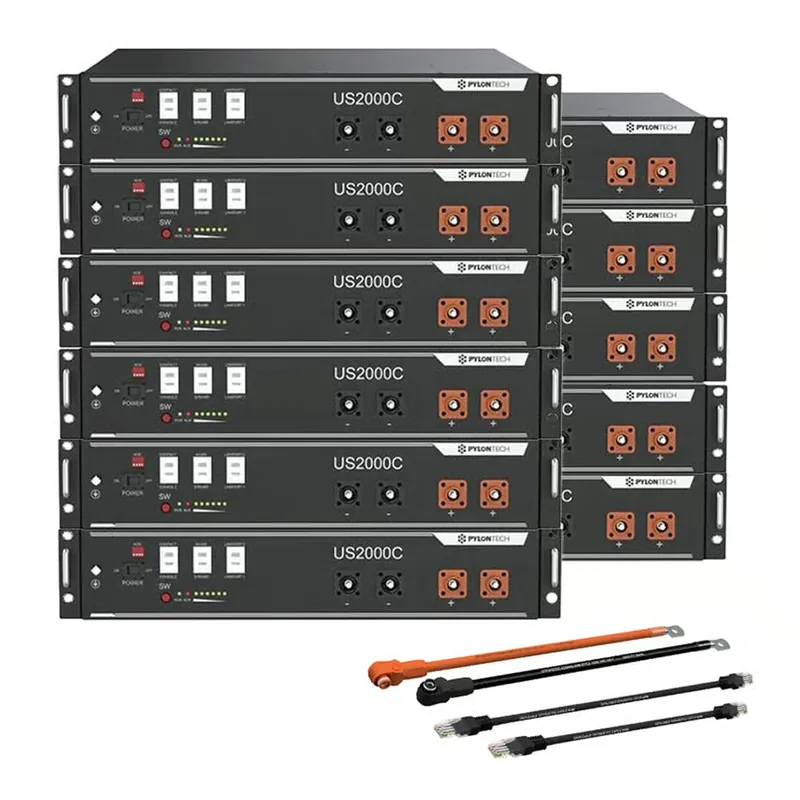 Nur Für Kurze Zeit Pylontech 11x US2000C LiFePO4 Batterie 26,4kWh mit Wechselrichter-Anschlusskabelset