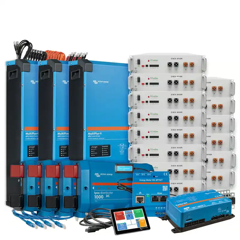 Echt Offgridtec Backup-Kit Nachrüstsatz 71,7 kWh mit Pytes E-Box 48100R-TE+ Akku Victron Multiplus II 48/10000 3-Phasig mit Stromzähler