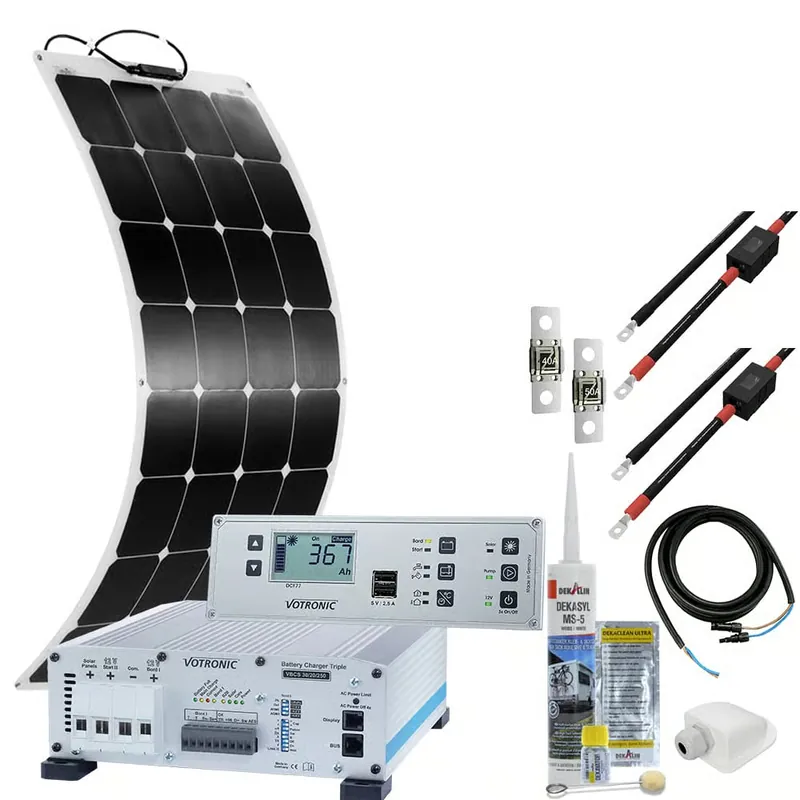 Angebot Offgridtec mTriple Flex S Wohnmobil Solaranlage mit 1 x 120W Solarmodul 30/20/250 Votronic Triple Charger und 5747 VPC Jupiter Kombipanel