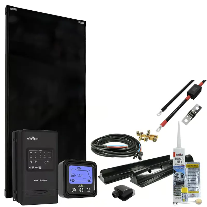 Offgridtec® MobileBlack XL 180W Wohnmobil Solaranlage 30A MPPT DUO Laderegler PERC Solarmodul Must-Have