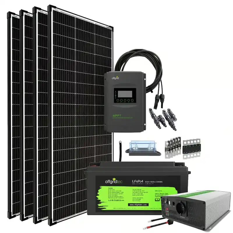 Offgridtec® Autark Pro XL 24V 800W Solaranlage - 2000W AC Leistung 100Ah LiFePO4 Akku Direktkauf
