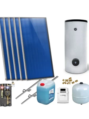 Neue Kollektion Flachkollektoren Warmwasser Solarpaket 5 Kollektoren Speicher Flachkollektor