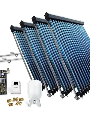 Schnäppchen Röhrenkollektor Solarpaket Vakuumröhrenkollektor HP22-4 14,44 m² Flachdach Solar