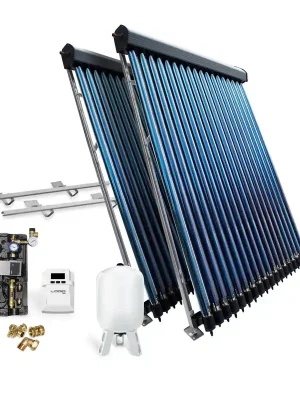 Schneller Versand Röhrenkollektor Solarpaket Vakuumröhrenkollektor HP30-2 9,78 m² Flachdach Solar